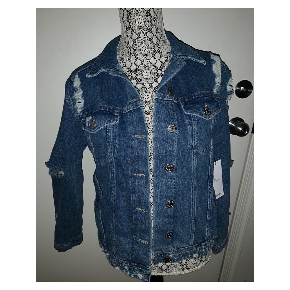 Forever 21 Distressed Jean Jacket